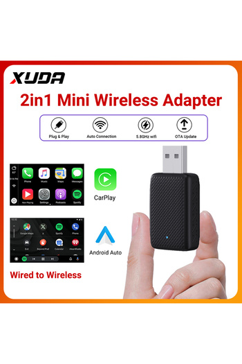 Choice Carplay and Auto XUDA 2025 NEW Wireless Carplay and Android Auto 2in1 smart Mini Box WIFI BT Auto Co