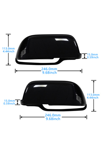 Choice Gloss Black Wing Door Mirror Cover Caps Casing Left+Right For VW Polo 9N 2002-05