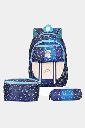 Relaxion Set of 3 Primary School Backpacks with Orthopedic Back Support and Pen and Nutrition Bag
