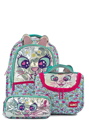Wia Sweet Cat Girl's 3-Piece Primary School Bag Set