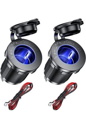 Choice Blue 12V cigarette lighter socket waterproof socket replacement DIY kit is applicable to automobiles
