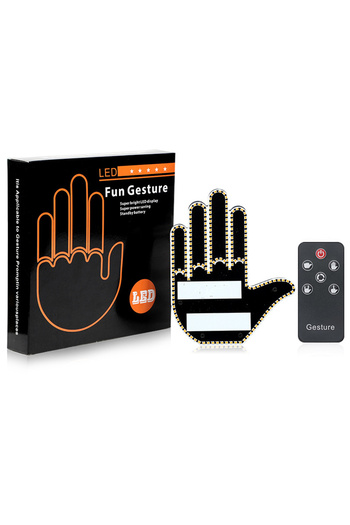 Choice Orange 1 Set Car Finger Light with Remote Control Cool Funny Car Interior Light Finger Up LED Middle