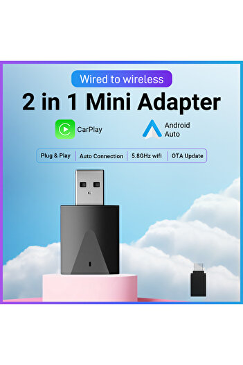 Choice1 2in1 Smart Mini Box New Adapter 2in1 Mini CarPlay Box Wired To Wireless CarPlay&Android Auto Smart b