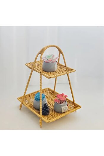 bimbambom 2 Tier Wicker Rattan Presentation Basket Organizer