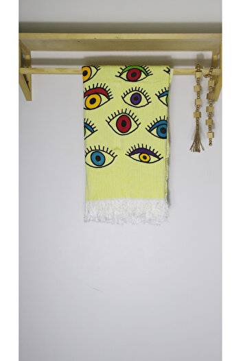 AQUATOLIA Muslin Eye Pestemal - 100% Cotton - 100x180- Pestemal - Beach Towel - Eye Pattern