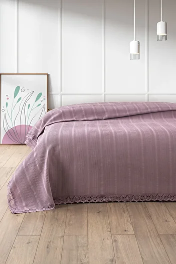 Sevim Single Kopanaki Lace Waffle Pike-160X230 Cm-Lilac