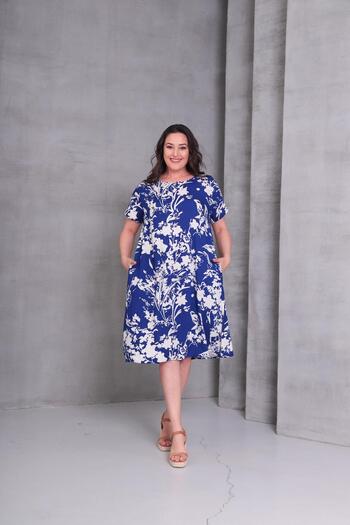 Ebsumu Women's Plus Size Geometric Pattern Woven Dress