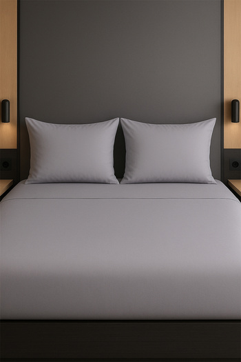 Setekshome Double Duvet Cover Set Gray 100% Cotton