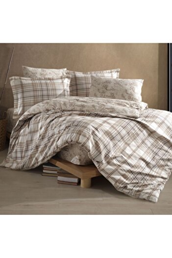 Clasy Ranforce Duvet Cover Set Double Ravel V1 Beige