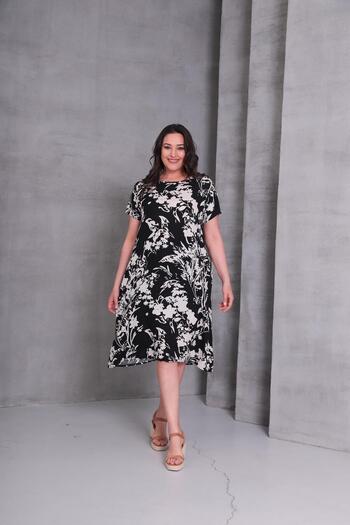 Ebsumu Women's Plus Size Geometric Pattern Woven Dress