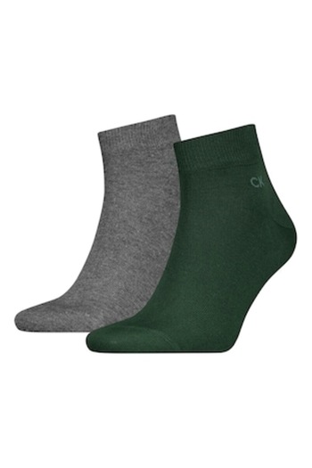 Calvin Klein , Set of short socks - 2 pairs, Green, Gray, 43-46