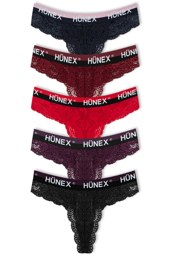 HNX Lace Elastic Women's Thong Panties |   Pack of 5