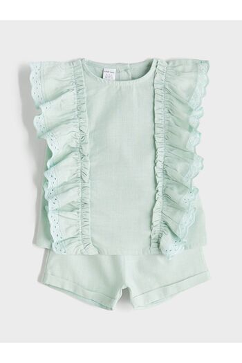 LC Waikiki Lcw Baby Ruffle Baby Girl Blouse and Shorts 2-Pack