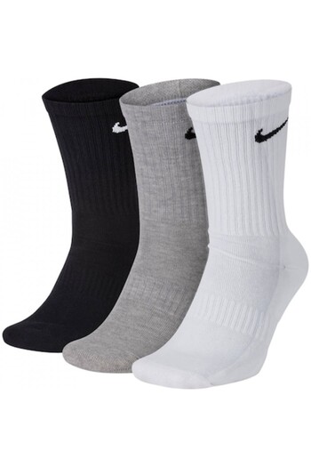 Nike Set 3 pairs Everyday Cushioned Crew socks, white/black/gray, size 34-38 EU