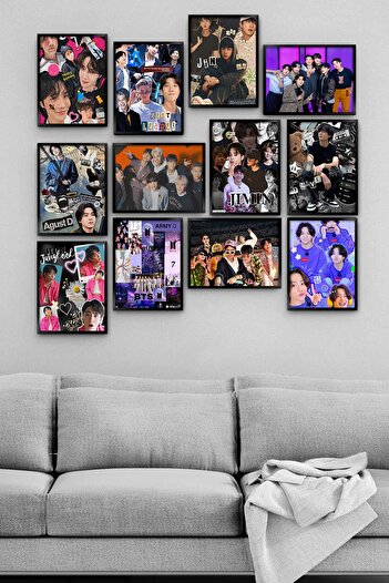 TABLOX Bts Rm Jin Suga J-Hope Jimin V Jungkook 12Pcs Mdf Wooden Painting Set K Pop Wall Decor Gift
