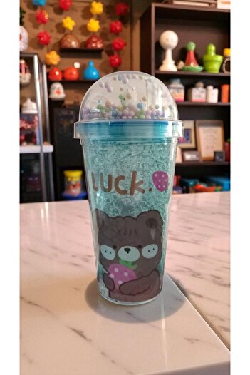 FAMEMUS ACCESSORY Cute Character Lighted Glass with Straw