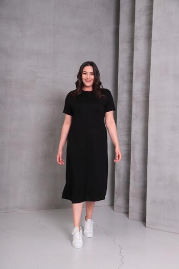 Ebsumu Women's Plus Size Sho Fabric Pique Dress