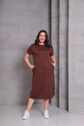Ebsumu Women's Plus Size Sho Fabric Pique Dress