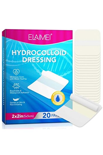 NOVA KISS Professional Hydrocolloid Plasters for Scars, Burns, Sterile, Waterproof, 20 pcs, 5 cm x 5 cm