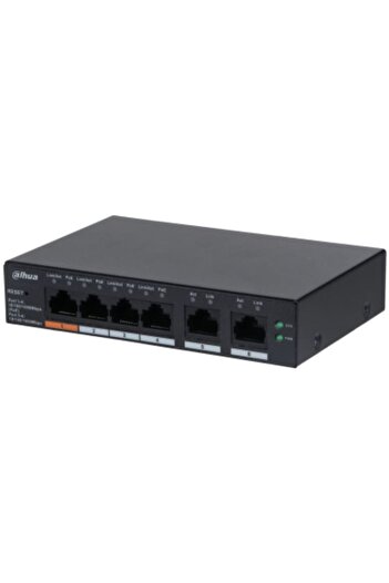 Dahua Technology Switch Dahua Technology cu 6 porturi, negru, 130 x 90 x 26 mm