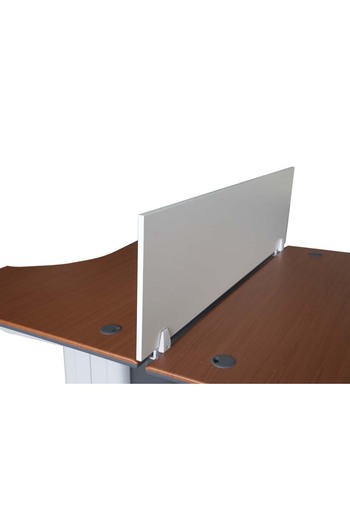 Mahmayi Deler Desktop Mounted Privacy Panel Divider Panels with 2 Clips for Student (160 CM, Silver)