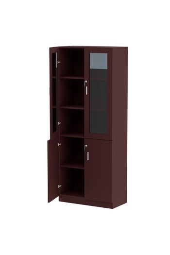 Mahmayi Argent 1123 Apple Cherry Full Height Bookshelf (Bookshelf Without Digital Lock, Apple Cherry)