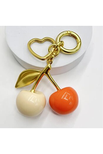 brctaki Trend Cherry Milk White Orange Keychain – Bag Charm Accessory