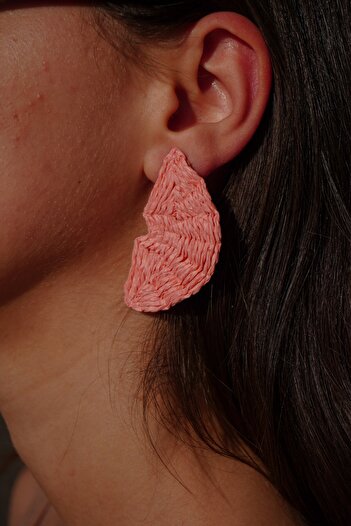 Rumon Fan Design Straw Earrings