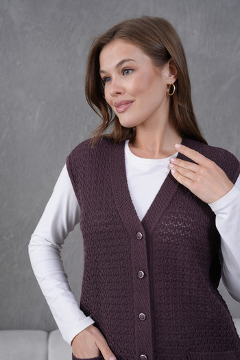 Lamierra Knitwear Knitted Detailed Seasonal Vest