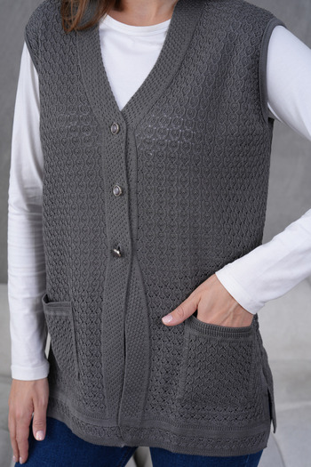 Lamierra Knitwear Knitted Detailed Seasonal Vest