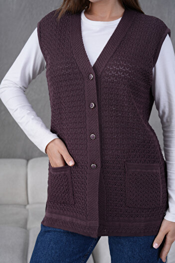 Lamierra Knitwear Knitted Detailed Seasonal Vest
