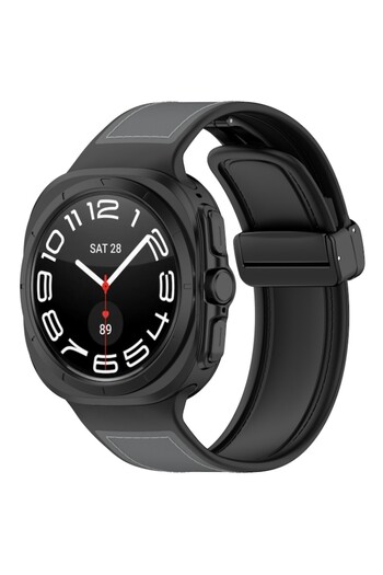 Flo Watch Strap for Samsung Galaxy Watch Ultra 47mm, F49, Silicone, Titanium Grey