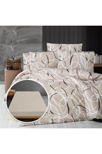 Ralex Lenjerie pat Ranforce Bumbac 100% cu husă pentru saltea de 140/160 cm x 200 cm, pilotă 200 x 230 c