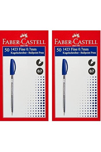 Faber Castell Faber-Castell 1423 Ball Pen 0.7mm Box Of 50Pc Blue (Pack of 2)