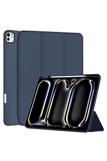 Rao Husă pentru tabletă compatibilă cu iPad Pro 13 2024, pliabilă flexibilă, M41, TPU, albastru închis