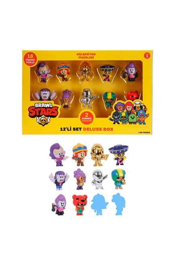 BRAWL STARS Deluxe 12-Piece Figure Set S2 - Set with Gold Hat Poco