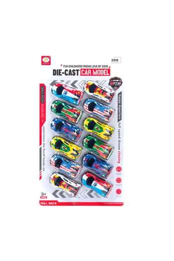 OEM Set masinute aliaj, multicolore, 12 bucati, diverse modele