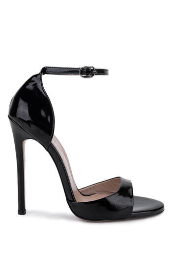 Tamer Tanca Women's Genuine Leather Black Patent Leather High Heels