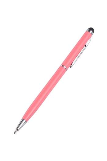 Rao Stylus Pen universal, cu varf de pix si clips, culoare roz