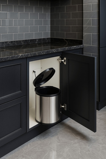Sas Haus Bathroom, Kitchen under Counter 11 Liter Metal Trash Can, Chrome, Fits All Cabinets Inside Cabinet Trash Can