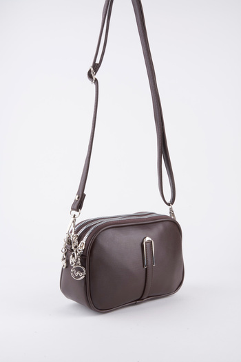 Vivaq Women's Snowdrop Brown 4 Compartment Faux Leather Medium Size Zipper Closure Handbag and Shoulder Bag