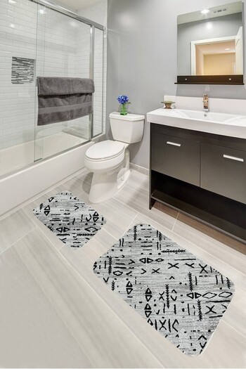 Dinarsu GRAY SCANDINAV DOUBLE BATHROOM MAT