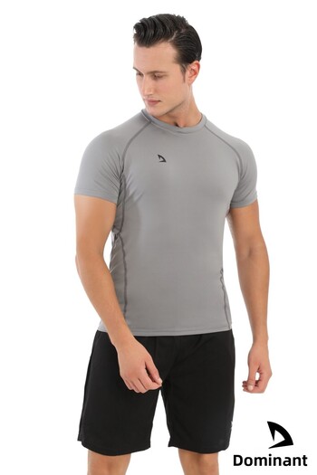 DOMİN SPOR Men's Short Sleeve Gray Compression Fitness Gym Body Tshirt