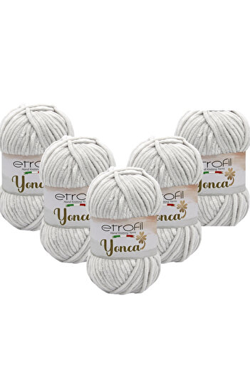 Etrofil Clover Velvet Hand Knitting Yarn 5 Pieces 70905 Light Gray