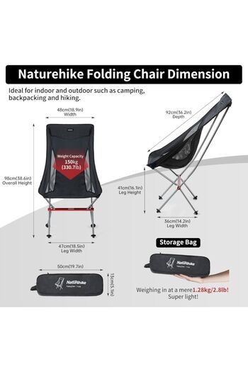 Outdoor Pro Ultra-light Camping Chair, Aluminum, 1.2 Kg, Silted