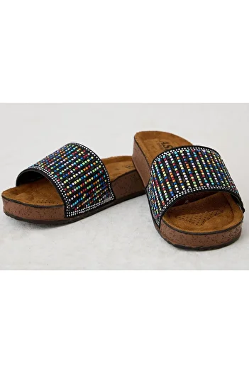 PAPUCUMUN DÜNYASI Orthopedic and Sweat Absorbent Special Sole Summer Stone Women's Slippers