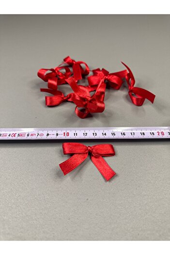 edalle Red Wedding Candy, Gift Ornament, Balloon Ornament, Bow Satin Ribbon 10mm 50 Pieces