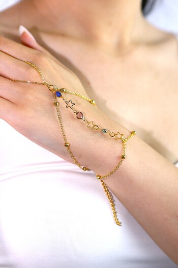 MARCİELO Accessories Minimalist Gold Color Figured Shahmeran