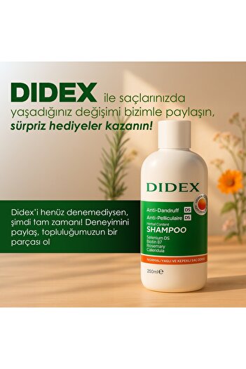 DİDEX 2'li Bitkisel Kepek Şampuanı - Tüm saçlar için