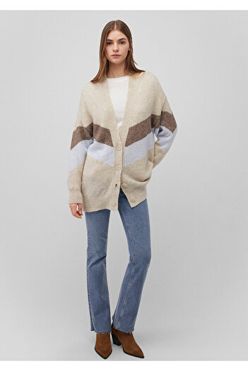 Mavi Beige Alpaca Blended - Buttoned Cardigan, Loose Fitting 1710523 -87910